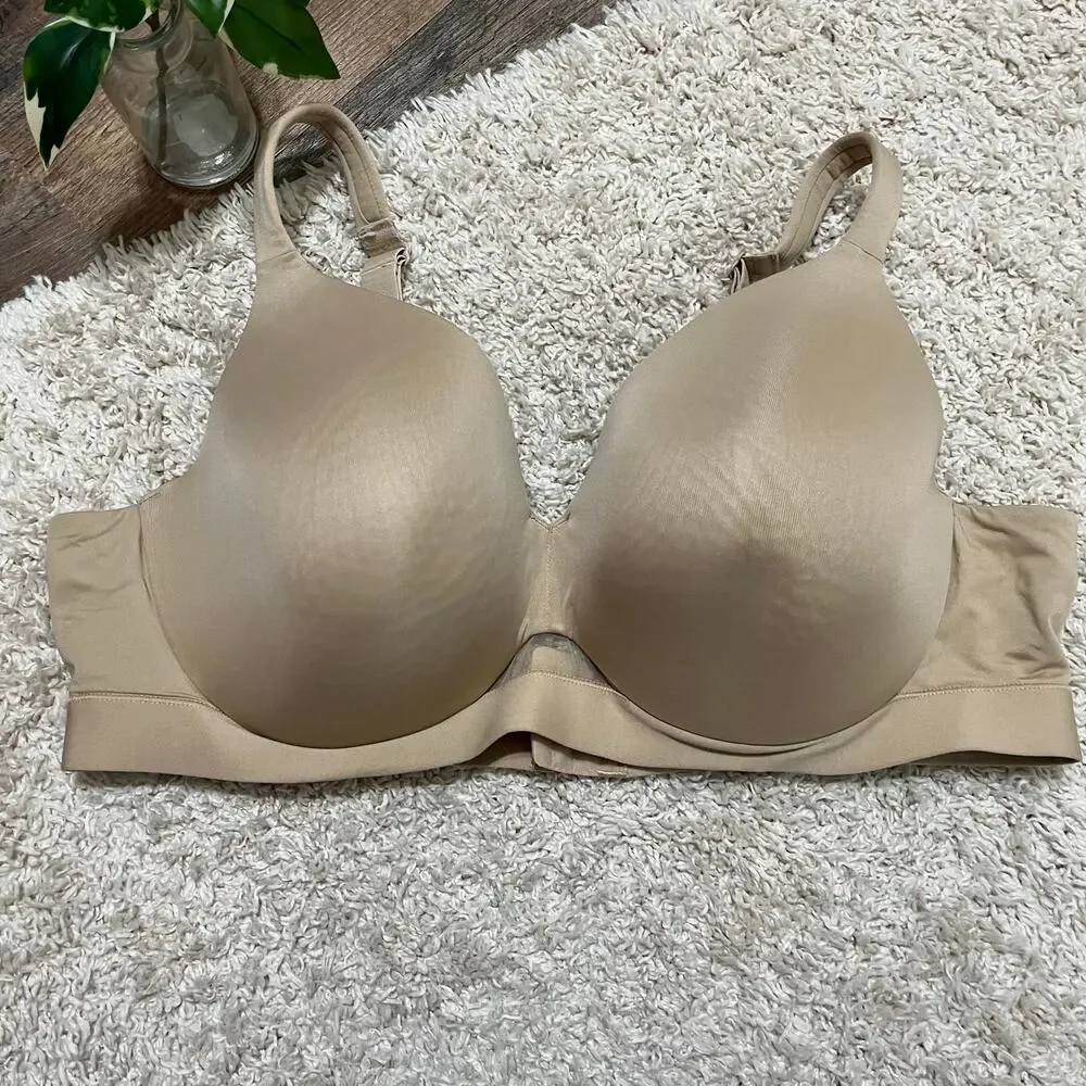 Cacique Lane Bryant 44C Beige Mesh Lightly Lined Full Coverage Underwire Bra